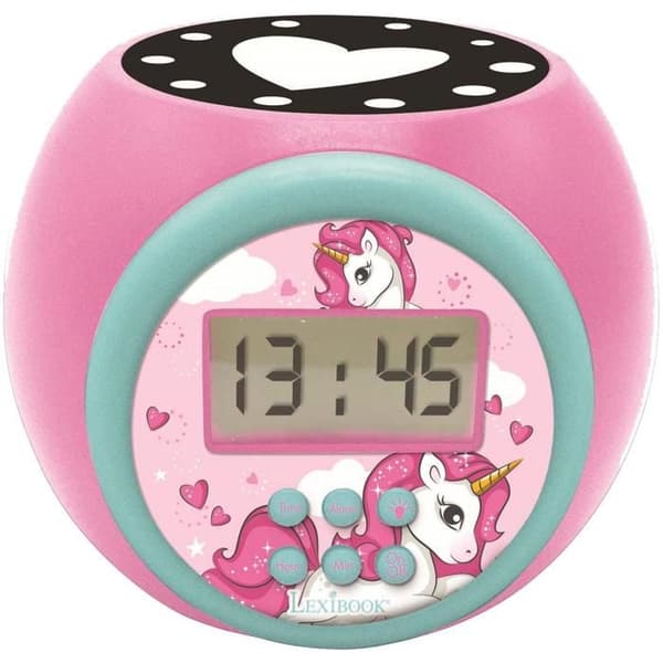 Unicorn projektor väckarklocka med timer