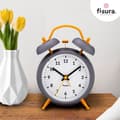 Miniatyrbild 4 av 4: Analog väckarklocka - FISURA - Grå - Tyst - LED nattlampa - Metall och ABS