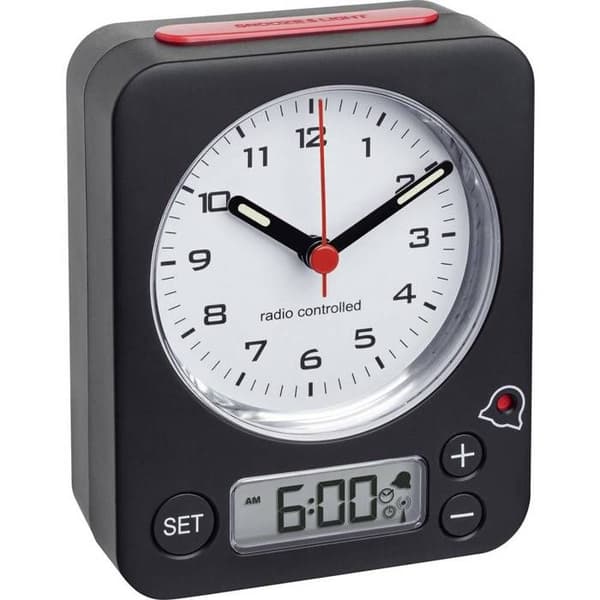 Väckarklocka - TFA - KOMBO - Svart-Röd - Analog display - Digital väckarklocka - Snooze