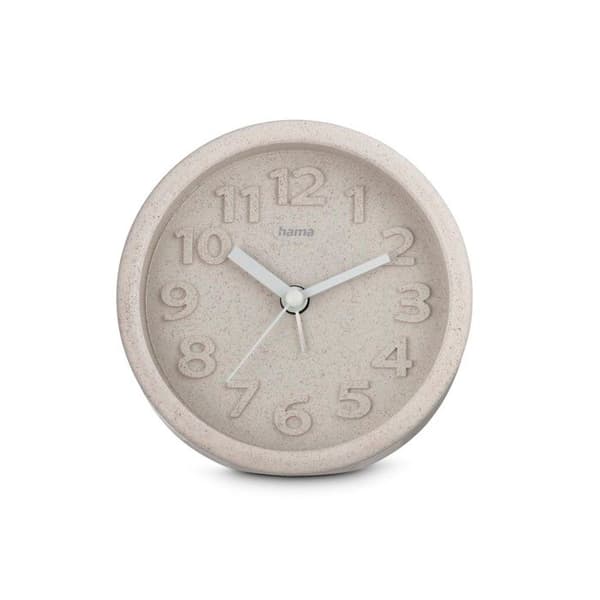 Väckarklocka "Fuerteventura", tyst, rund, Ø 12 cm, beige
