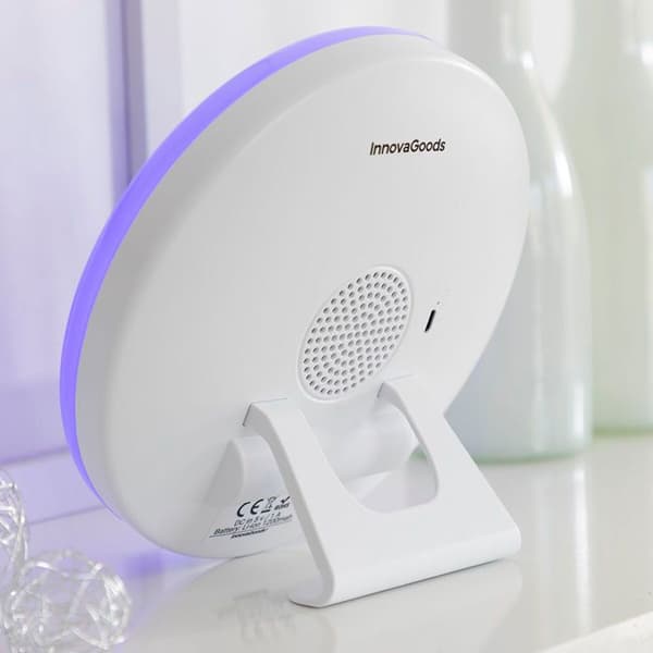 Ljusteknapp för simulerad gryning - InnovaGoods - Sunrilk - Bluetooth 5.0 - LCD-skärm - Uppladdningsbar USB