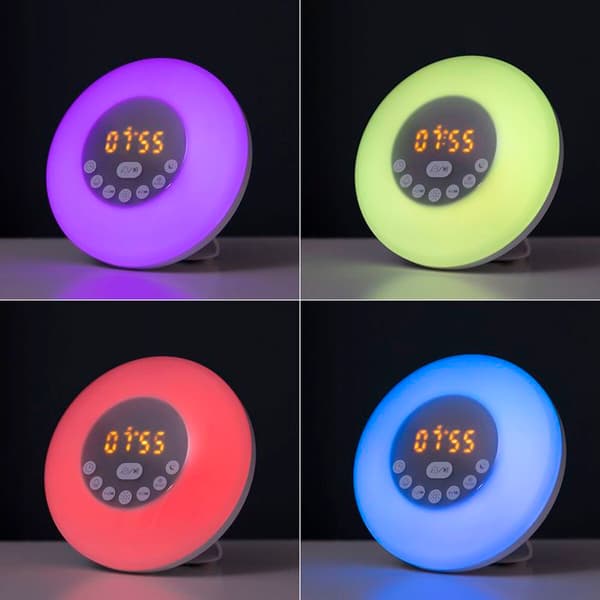 Ljusteknapp för simulerad gryning - InnovaGoods - Sunrilk - Bluetooth 5.0 - LCD-skärm - Uppladdningsbar USB