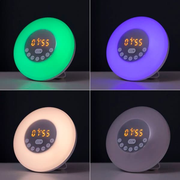 Ljusteknapp för simulerad gryning - InnovaGoods - Sunrilk - Bluetooth 5.0 - LCD-skärm - Uppladdningsbar USB