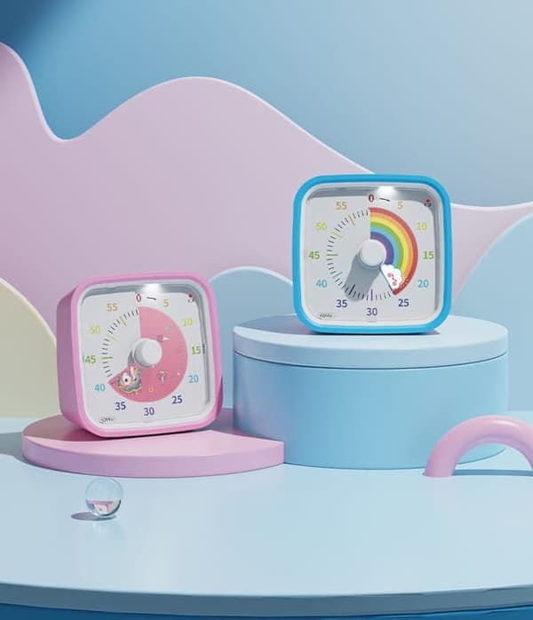 OBOSOE vækkeur med visuelle detaljer – Rainbow Timer til børneværelset