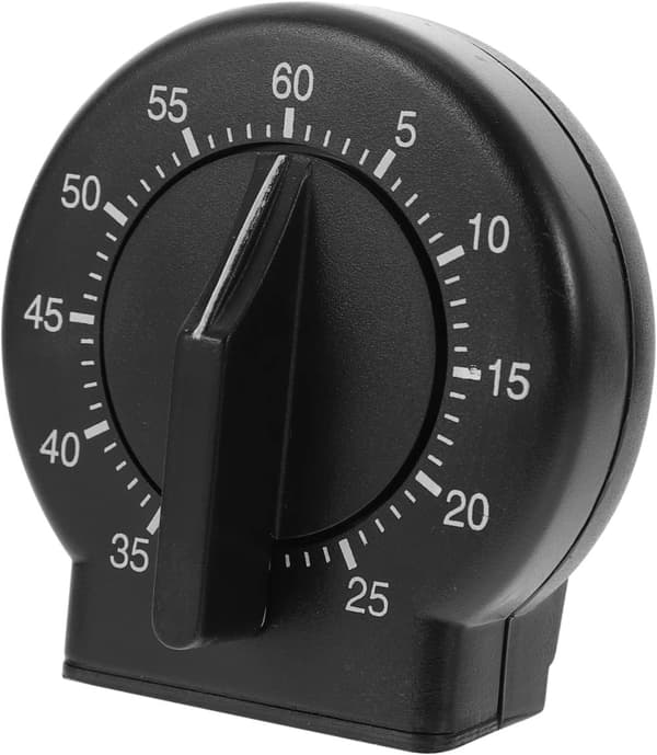 Svart liten rund pendeltimer, urverk för nedräkning vid uppdragning
