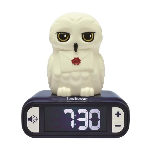 LEXIBOOK Digital Nattlampa Väckarklocka - Hedwig - 3D Ljus och Ljud - Barn