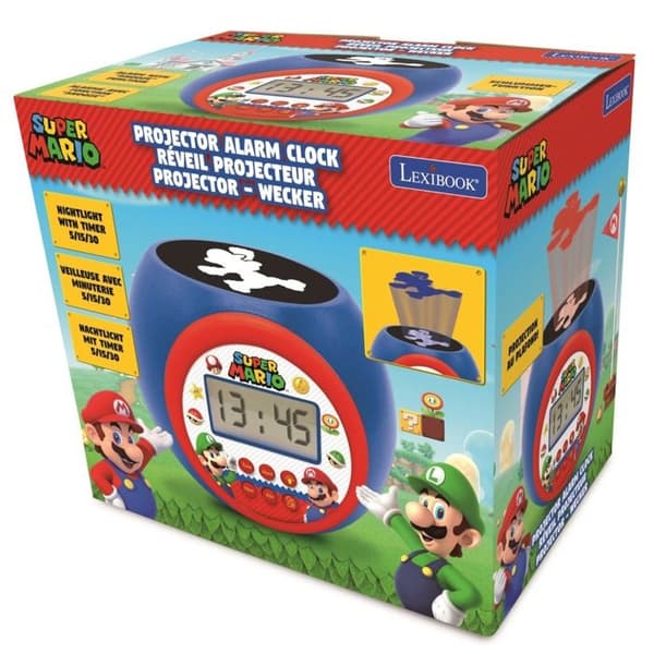 Super Mario projektor väckarklocka med timerfunktion