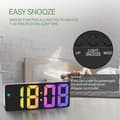 Miniatyrbillede 4 af 5: OBOSOE digitalt vækkeur med stort LED-display, USB-opladning, temperatur, dato
