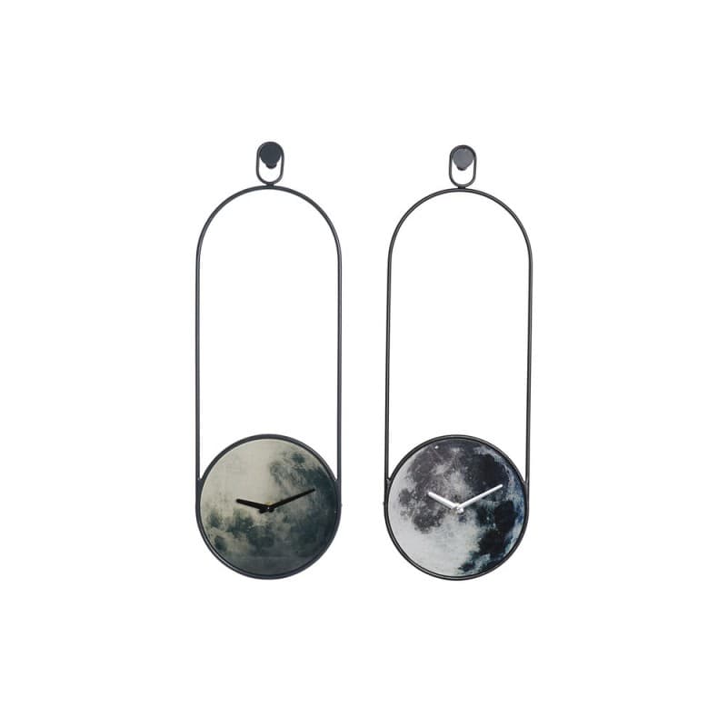 Väggklocka DKD Home Decor Glas Grå Järn (20 x 4.5 x 60 cm) (2 pcs)