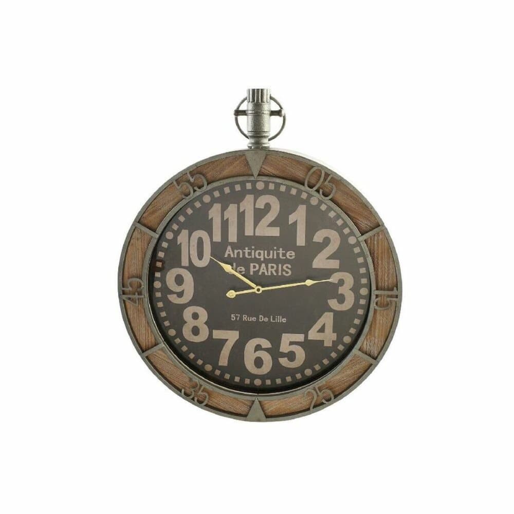 Väggklocka DKD Home Decor Glas Svart Brun Järn Trä MDF (60 x 7 x 72 cm)