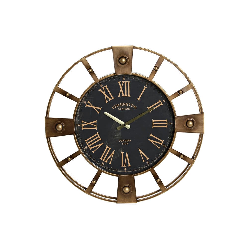 Väggklocka DKD Home Decor Svart Järn Gyllene (60 x 8 x 60 cm)