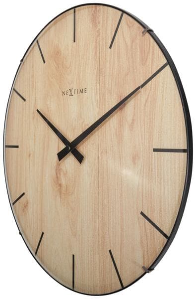 NeXtime NE-3249 Vægur Kant-Træ-Kuppel Dia 35 cm Plast Lysebrun