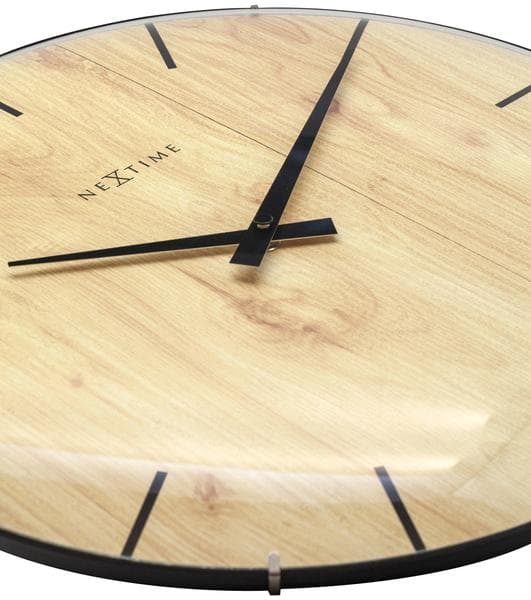 NeXtime NE-3249 Vægur Kant-Træ-Kuppel Dia 35 cm Plast Lysebrun