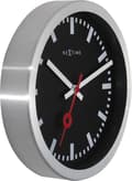 Pikkukuva 2 / 4: NeXtime NE-3998STZW Seinäkello "Station" Ø19 cm, harjattu alumiini musta