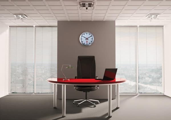 NeXtime NE-3999AR Väggklocka Dia. 35 Cm, Borstad Aluminium, 'Station'