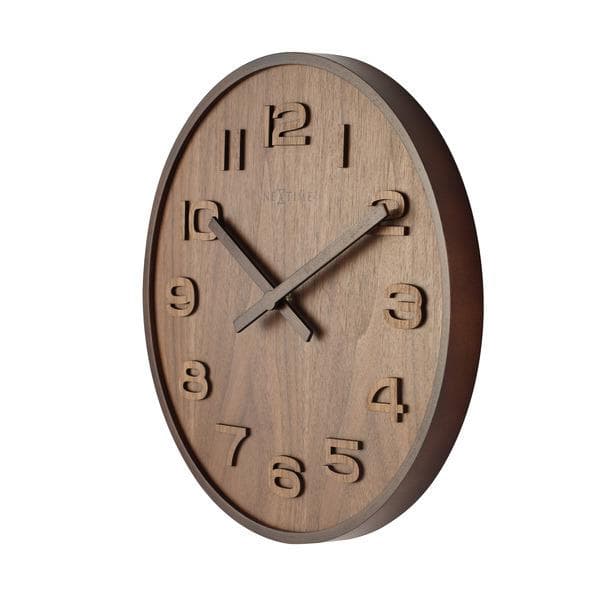 NeXtime NE-3096BR Väggklocka Dia. 35 cm, trä, brun, 'trä trä medium'