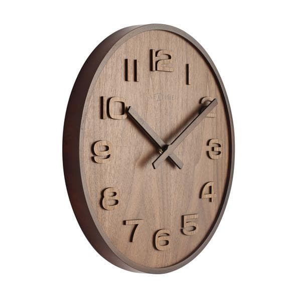 NeXtime NE-3096BR Väggklocka Dia. 35 cm, trä, brun, 'trä trä medium'
