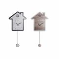 Miniatyrbild 1 av 3: Väggklocka DKD Home Decor 32 x 5 x 56 cm Naturell Vit Plast Hus Trä MDF (2 antal)