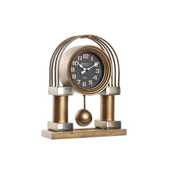 Stalinis laikrodis DKD Home Decor 25 x 8 x 31 cm Kristalli Musta Kullattu Rauta Perinteinen