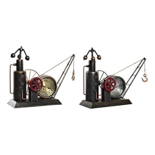 Stalinis laikrodis DKD Home Decor Kullattu Hopeinen Rauta Vintage 40,5 x 15 x 32,5 cm (2 osaa)