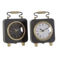 Pikkukuva 1 / 3: Stalinis laikrodis DKD Home Decor Musta Hopeinen PVC Metalli Muovinen 14,5 x 5 x 21 cm (2 osaa)
