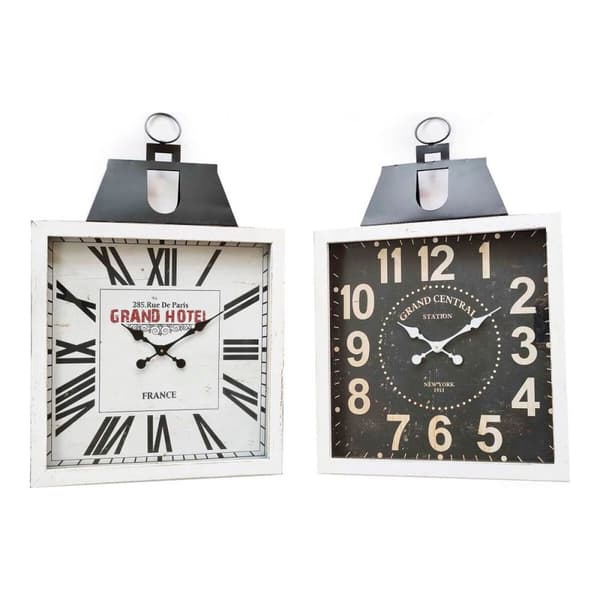 Vægur DKD Home Decor 60 x 6 x 89 cm Krystal Sort Hvid Jern Traditionel Træ MDF (2 enheder)