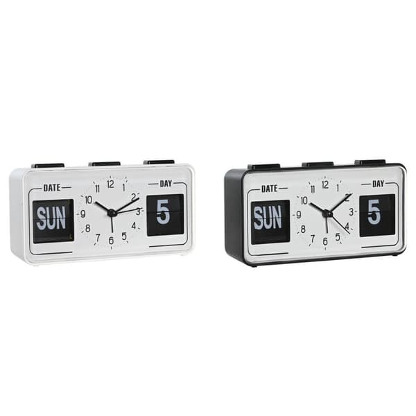 Väckarklocka DKD Home Decor 17 x 5 x 9 cm Svart Vit PVC (2 antal)