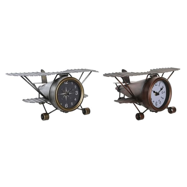 Namizna ura DKD Home Decor 35 x 21 x 14 cm Fly Krystal Aluminium Jern (2 enheder)