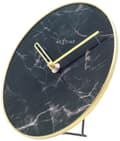 Miniatyrbild 3 av 5: NeXtime NE-5222ZW Bordsklocka Marmor Bord Dia 20cm Glas Svart