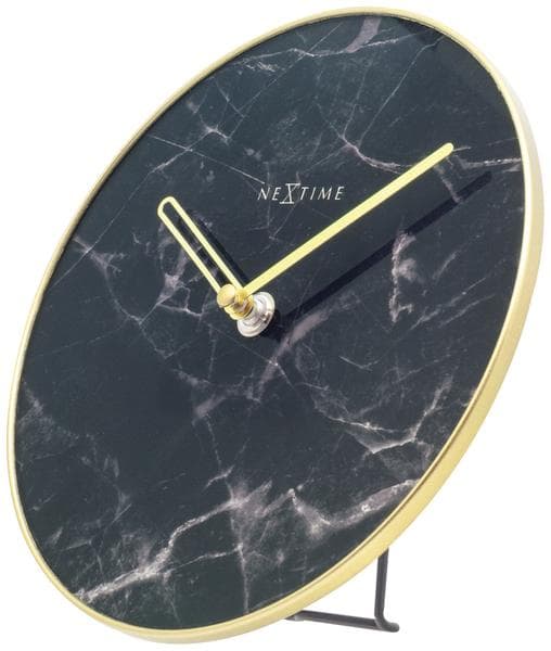 NeXtime NE-5222ZW Bordsklocka Marmor Bord Dia 20cm Glas Svart
