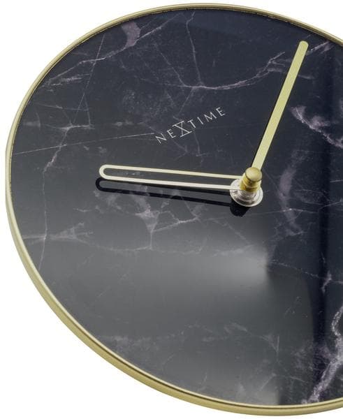 NeXtime NE-5222ZW Bordsklocka Marmor Bord Dia 20cm Glas Svart