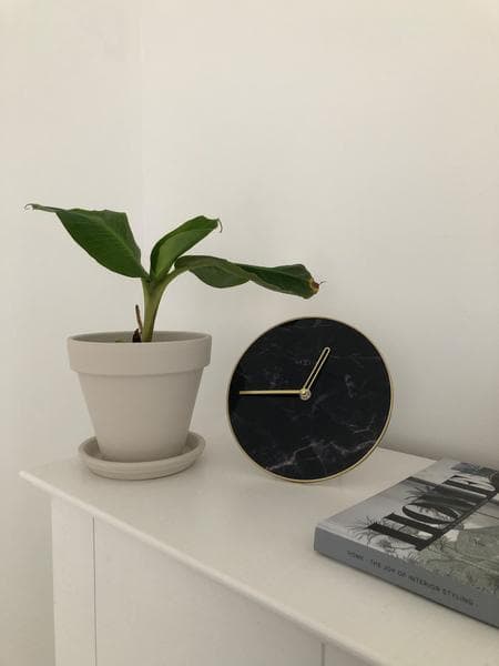 NeXtime NE-5222ZW Bordsklocka Marmor Bord Dia 20cm Glas Svart