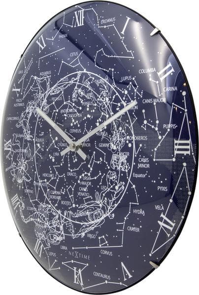NeXtime NE-3165 Wall Klok Dia. 35 cm, Bol glas, 'Milky Way Dome'