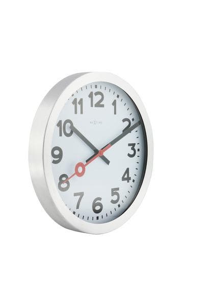 NeXtime NE-3998AR Wandklok Dia. 19 cm, Geborsteld aluminium, 'Station'