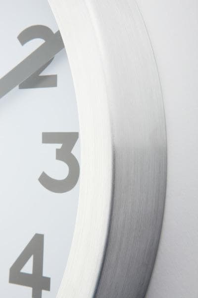 NeXtime NE-3998AR Wandklok Dia. 19 cm, Geborsteld aluminium, 'Station'