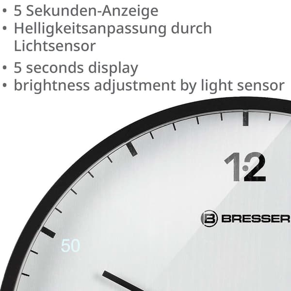 Bresser Väggklocka Mytime Ledsec Vit