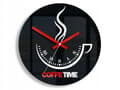 Miniatyrbild 1 av 4: COFFEE TIME II SVART VÄGGKLOCKA