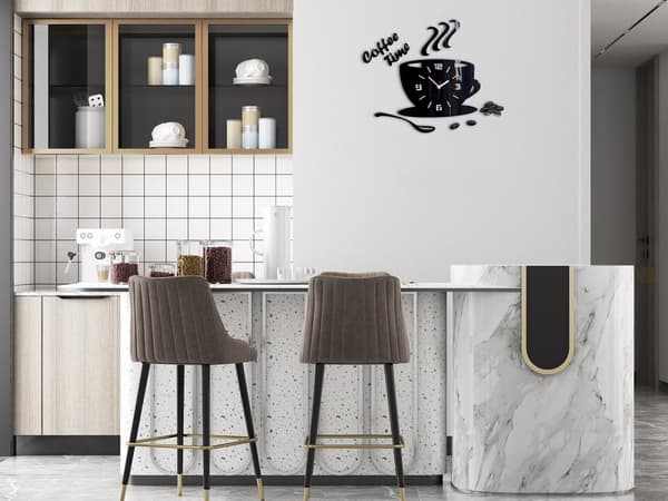 KAFFETID 3D-KOPP VÄGGKLOCKA