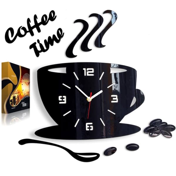 KAFFETID 3D-KOPP VÄGGKLOCKA