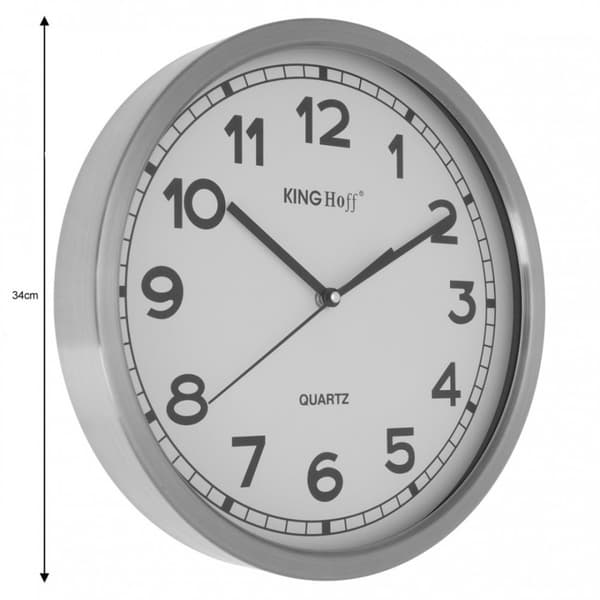STÅLVÄGGKLOCKA 34cm FLÖDEMEKANISM KH-5026