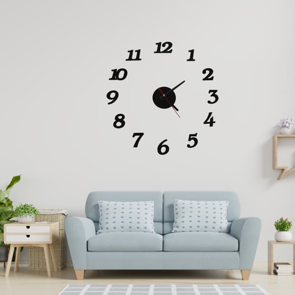 DIY vægur, justerbart, moderne, sort, 12 timer
