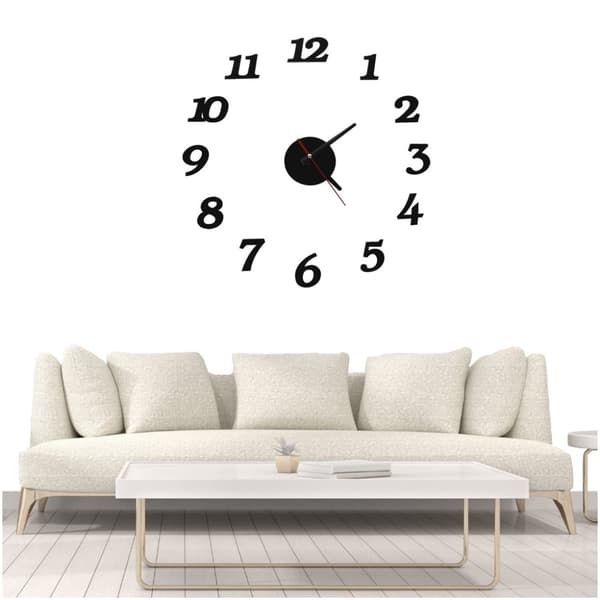 DIY vægur, justerbart, moderne, sort, 12 timer