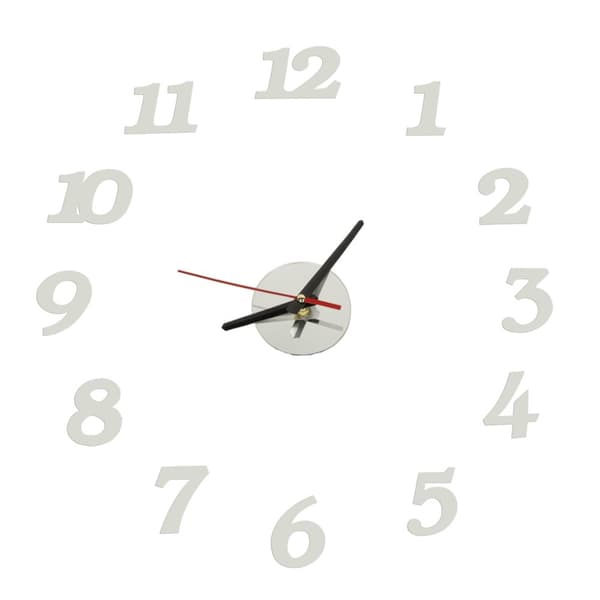 DIY vægur, justerbart, moderne, sølv, 12 timer