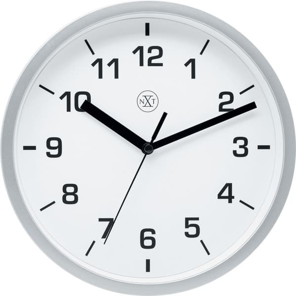 NeXtime NX-7321ZI Vægur NXT Diameter 20cm Plast Sølv, Hvid Urskive