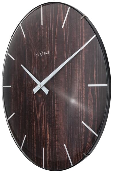 NeXtime NE-3249BR Vægur Kant-Træ-Kuppel Dia 35 cm Plast Brun