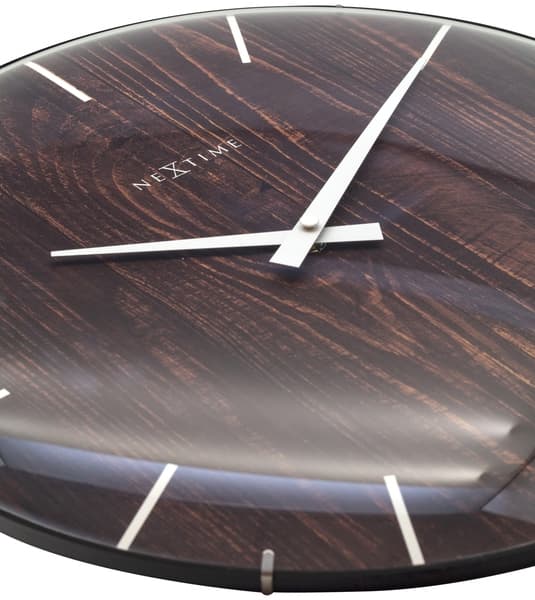 NeXtime NE-3249BR Vægur Kant-Træ-Kuppel Dia 35 cm Plast Brun