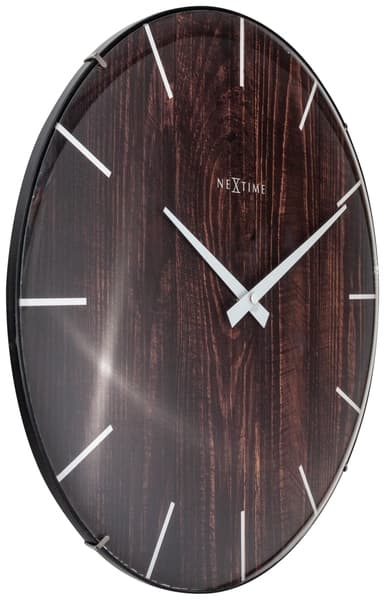 NeXtime NE-3249BR Vægur Kant-Træ-Kuppel Dia 35 cm Plast Brun