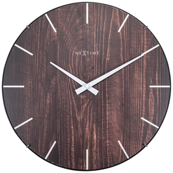 NeXtime NE-3249BR Vægur Kant-Træ-Kuppel Dia 35 cm Plast Brun