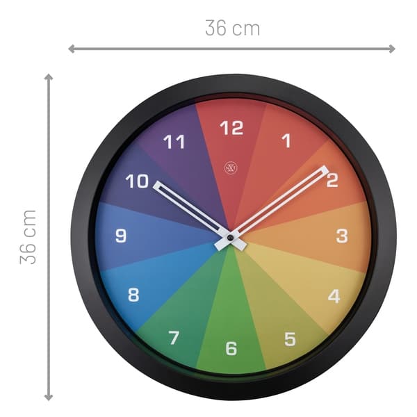 NeXtime NX-7361DI farverigt vægur - 36 cm - Silent Clock - Flerfarvet - NXt By - "Joy"