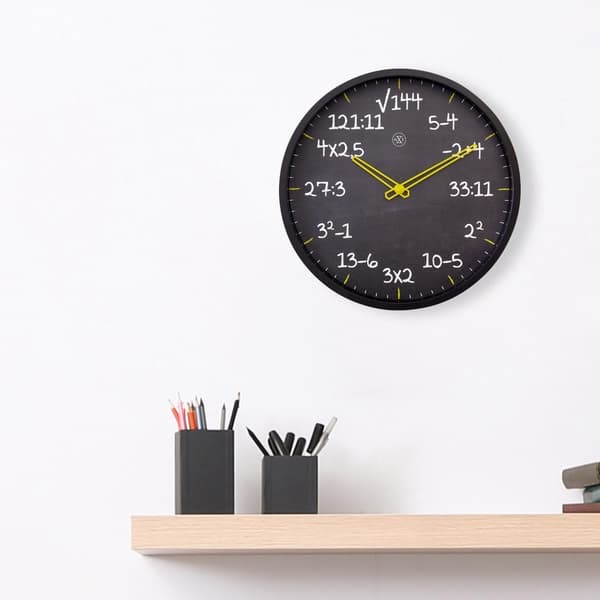 NeXtime NX-7363ZW Math Väggklocka - 30 cm - Tyst klocka - Beräkningsformel Design - NXt By - "Maths"